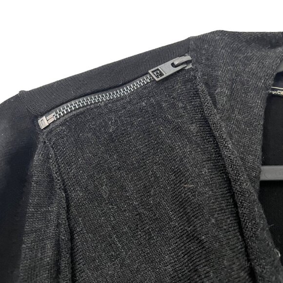 Allsaints Drina Charcoal Black Wool Asymmetric Draped Cardigan Sweater Size 4 - Picture 3 of 7